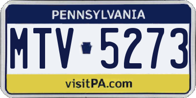PA license plate MTV5273