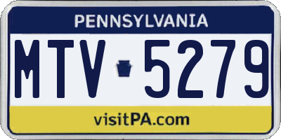 PA license plate MTV5279