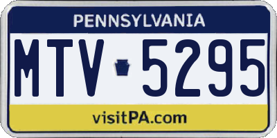 PA license plate MTV5295