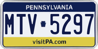 PA license plate MTV5297
