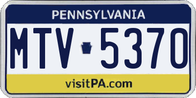 PA license plate MTV5370