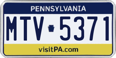 PA license plate MTV5371