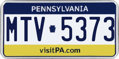 PA license plate MTV5373