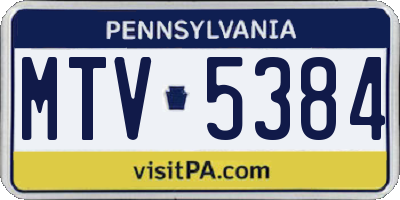 PA license plate MTV5384