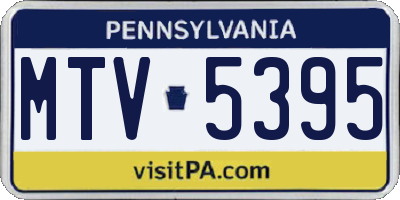 PA license plate MTV5395