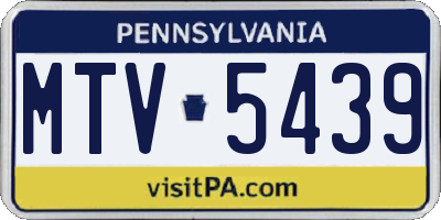 PA license plate MTV5439