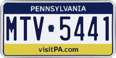 PA license plate MTV5441