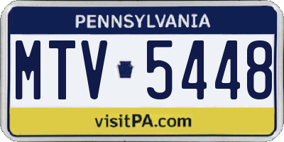 PA license plate MTV5448