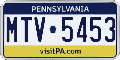 PA license plate MTV5453