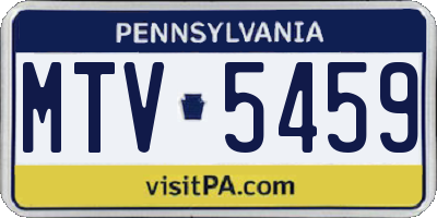 PA license plate MTV5459