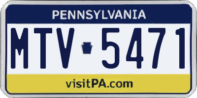 PA license plate MTV5471