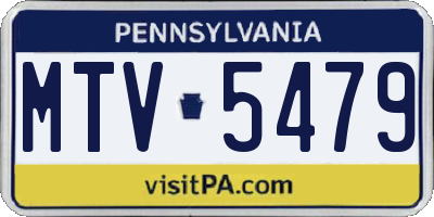 PA license plate MTV5479