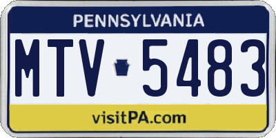 PA license plate MTV5483