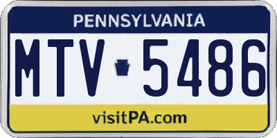 PA license plate MTV5486