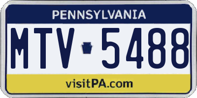 PA license plate MTV5488