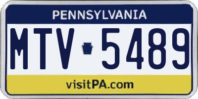 PA license plate MTV5489