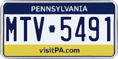 PA license plate MTV5491