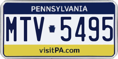 PA license plate MTV5495