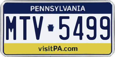 PA license plate MTV5499