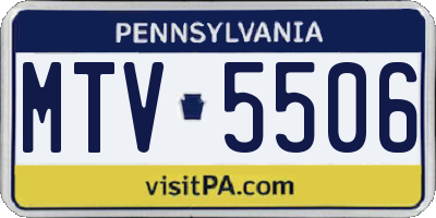 PA license plate MTV5506