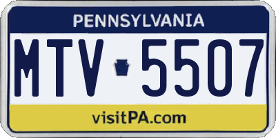 PA license plate MTV5507