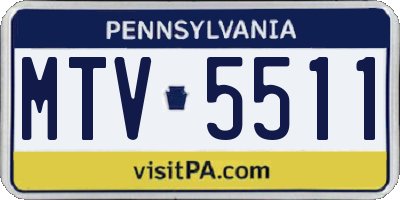 PA license plate MTV5511