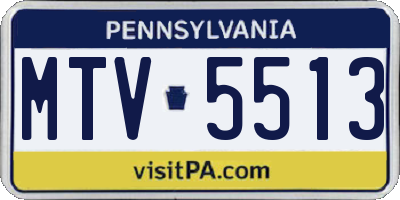 PA license plate MTV5513