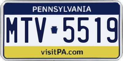 PA license plate MTV5519