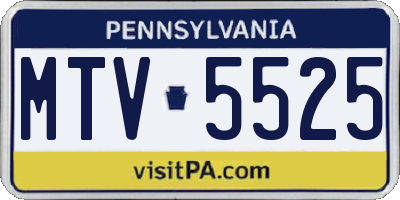 PA license plate MTV5525