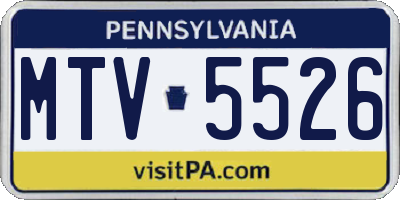 PA license plate MTV5526
