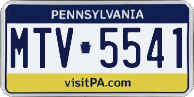 PA license plate MTV5541