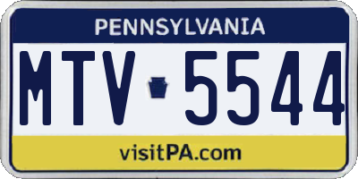 PA license plate MTV5544
