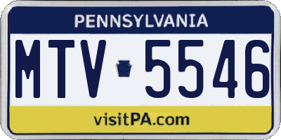 PA license plate MTV5546