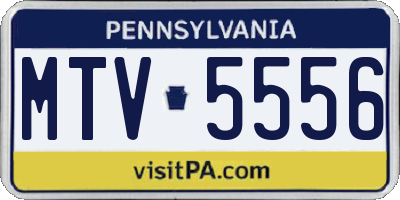 PA license plate MTV5556