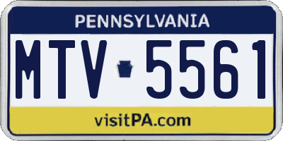 PA license plate MTV5561