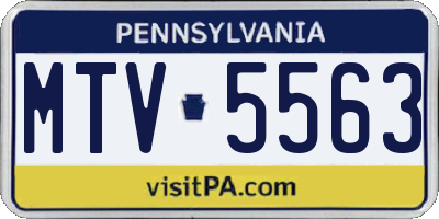 PA license plate MTV5563