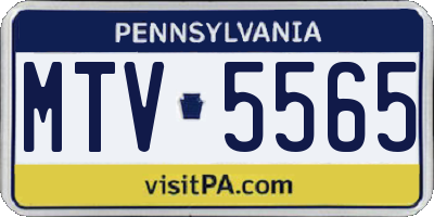 PA license plate MTV5565