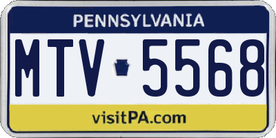 PA license plate MTV5568