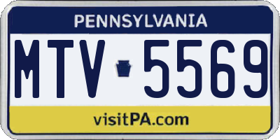 PA license plate MTV5569