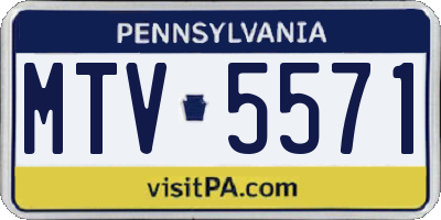 PA license plate MTV5571