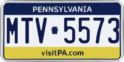 PA license plate MTV5573
