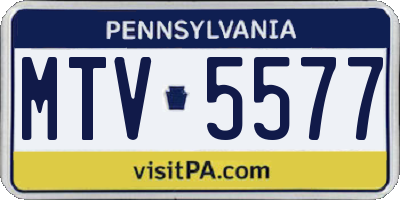PA license plate MTV5577