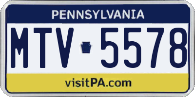 PA license plate MTV5578