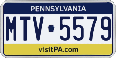 PA license plate MTV5579
