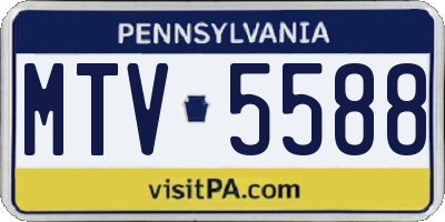 PA license plate MTV5588