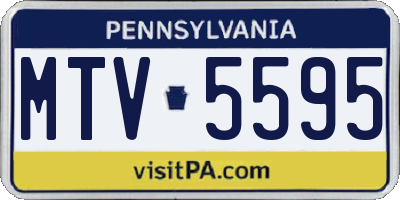 PA license plate MTV5595