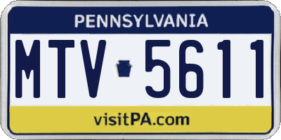 PA license plate MTV5611
