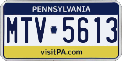 PA license plate MTV5613