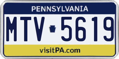 PA license plate MTV5619