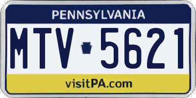 PA license plate MTV5621